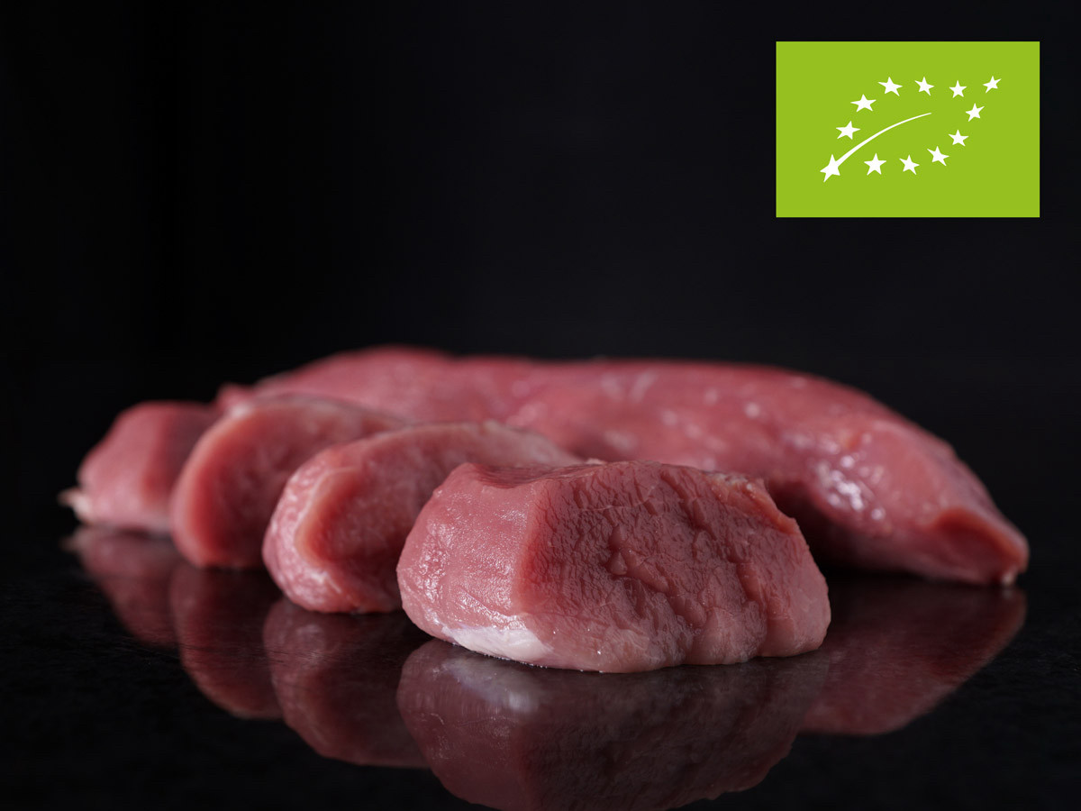 Von Hohenloher Bauern: Schweinefilet in Bio-Qualität.